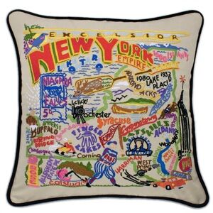 NWT Catstudio New York State Hand-Embroidered Pillow
